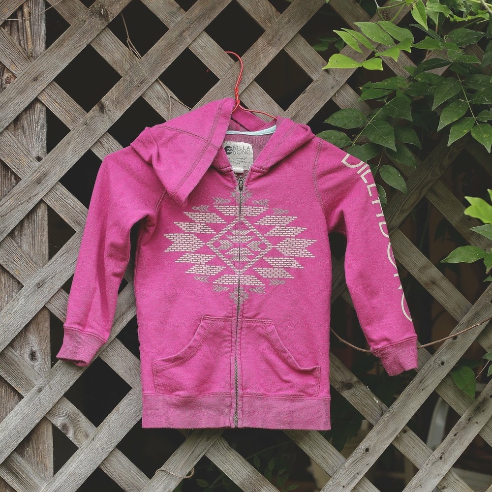 billabong girls zip up hoodie